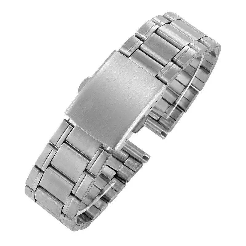 12 14mm 16mm 18mm 20mm 22mm 24mm Stainless Steel Links Watch Bands Strap Wristwatch Clasp Bracelet Replacement Light Weight Band