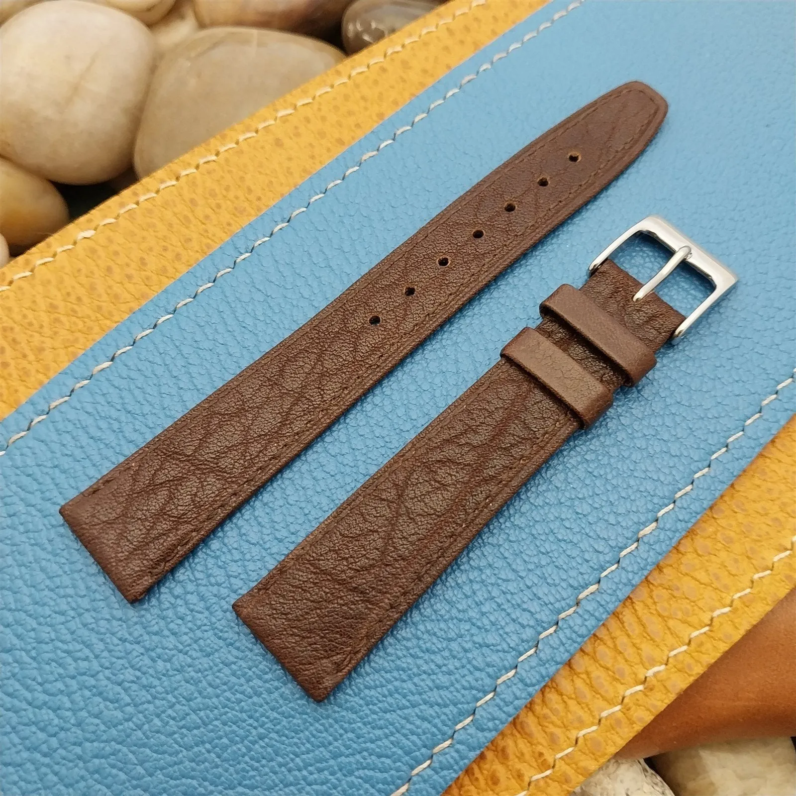 16mm 5/8" Hirsch Brown Tapered Leather Unused nos Vintage Watch Band