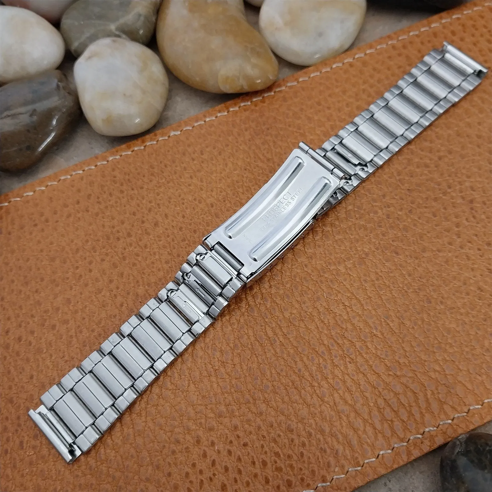 16mm Flared Stainless Steel Prospect Japan nos 1970s Unused Vintage Watch Band