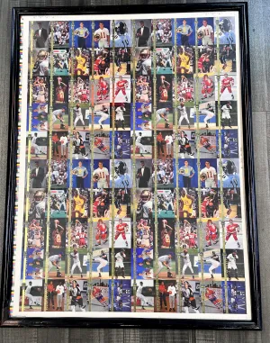 1992 Rare Classic Four-Sport 100 Top Sports Card Uncut Sheet - $1.5K APR w/ CoA!