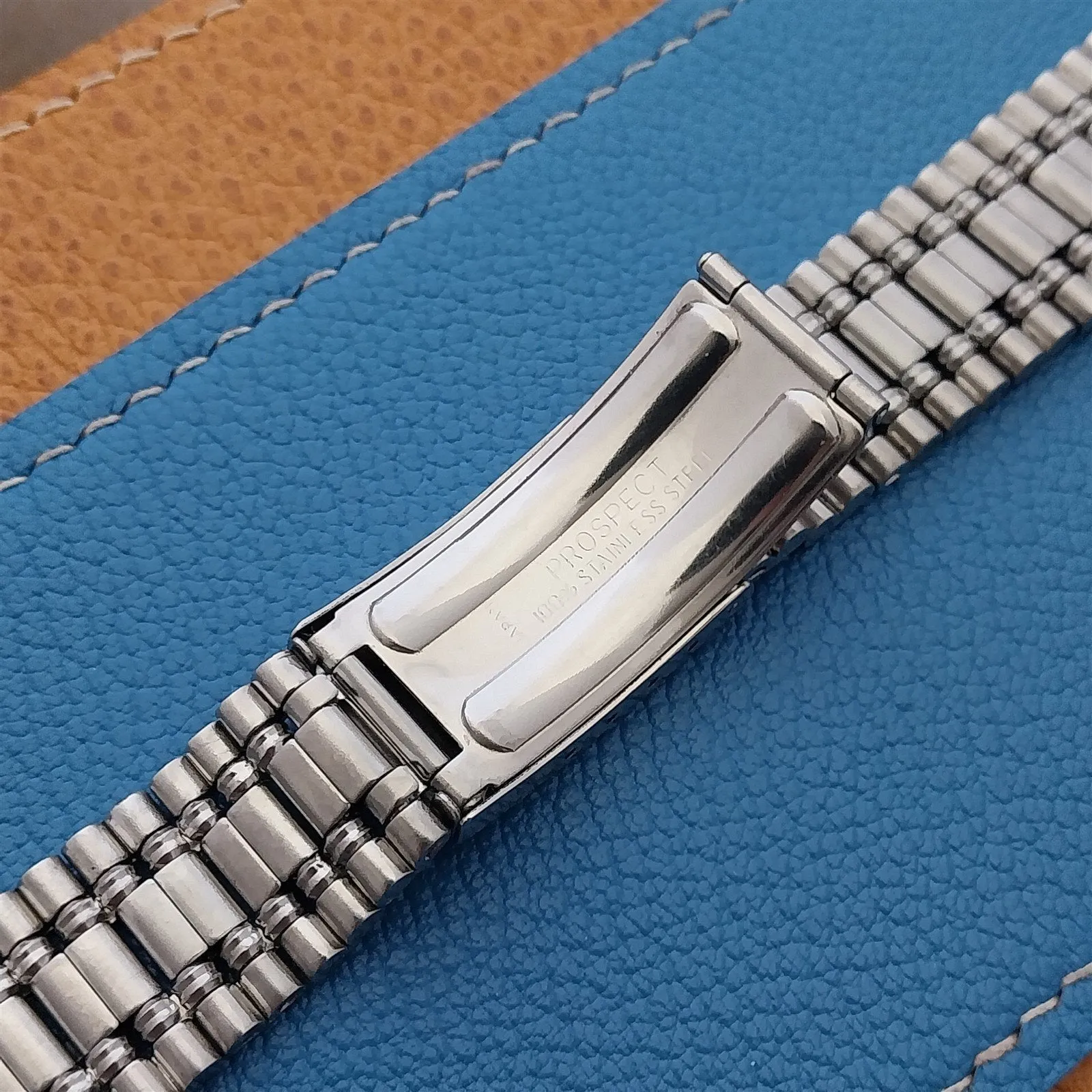 19mm Benrus Prospect Stainless Steel deployment nos 1970s old-stock Watch Band