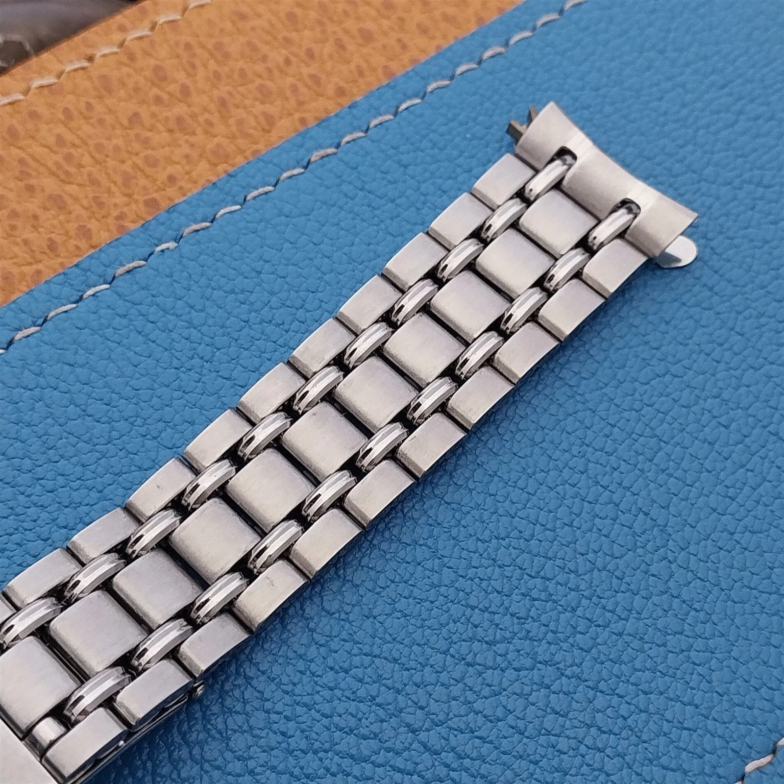 19mm Benrus Prospect Stainless Steel deployment nos 1970s old-stock Watch Band