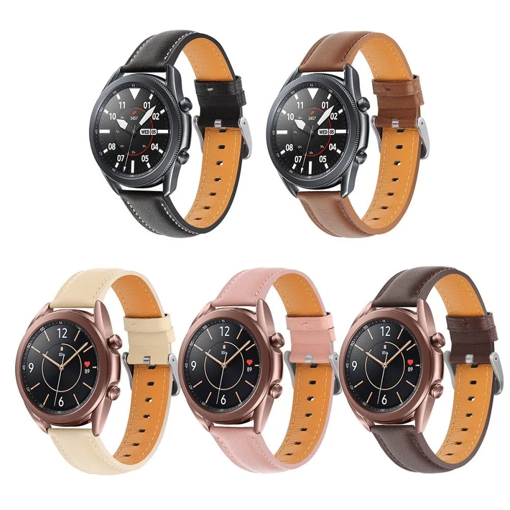 22mm Universal cowhide leather watch strap - Black