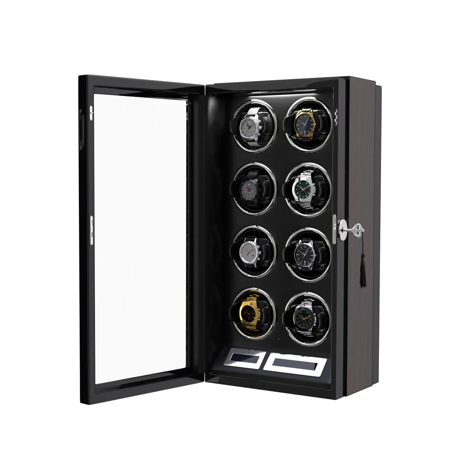 8 Watch Winder for Automatic Watches LCD Remote Control Quiet Mabuchi Motors