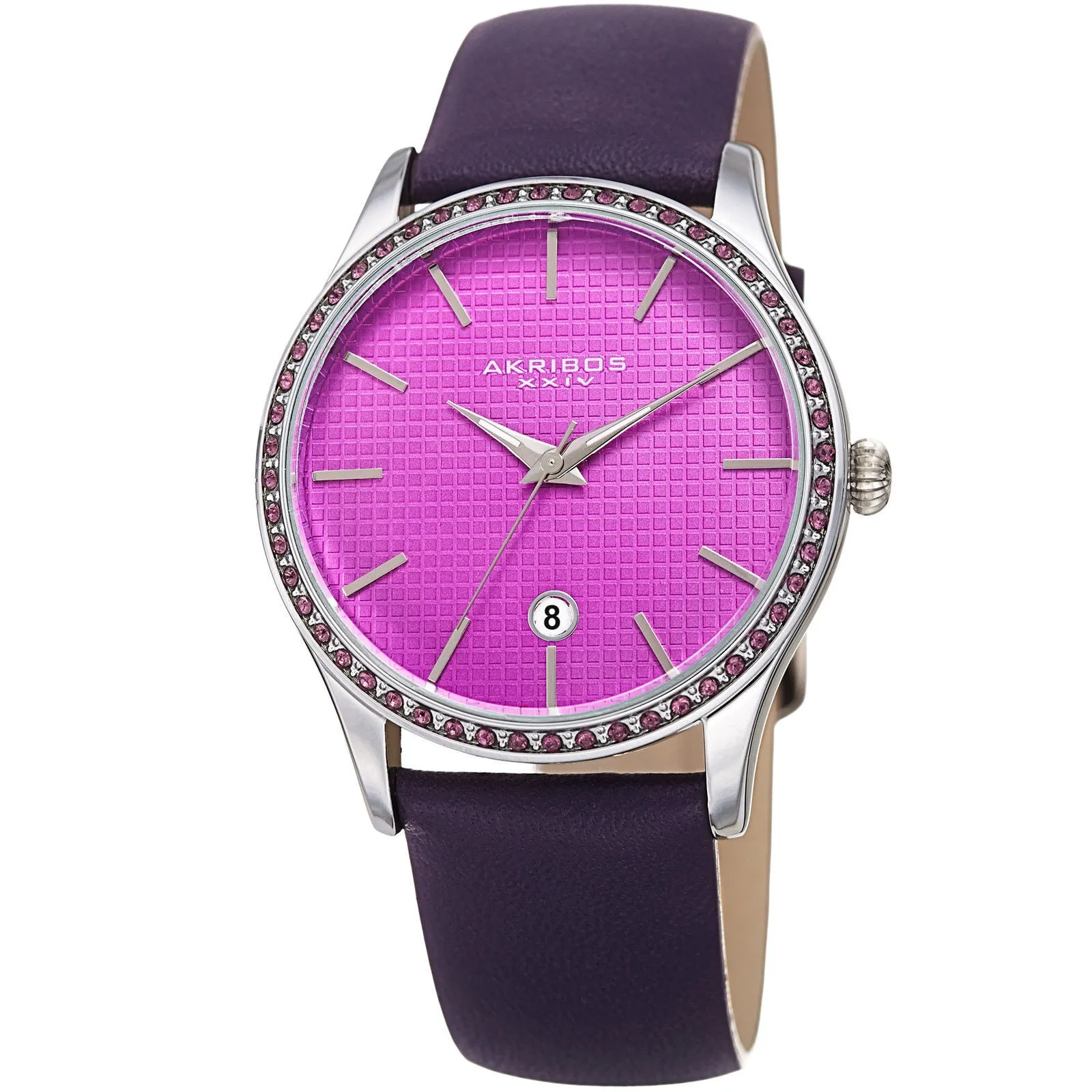 Akribos Xxiv Purple Dial Purple Leather Ladies Watch AK964PU