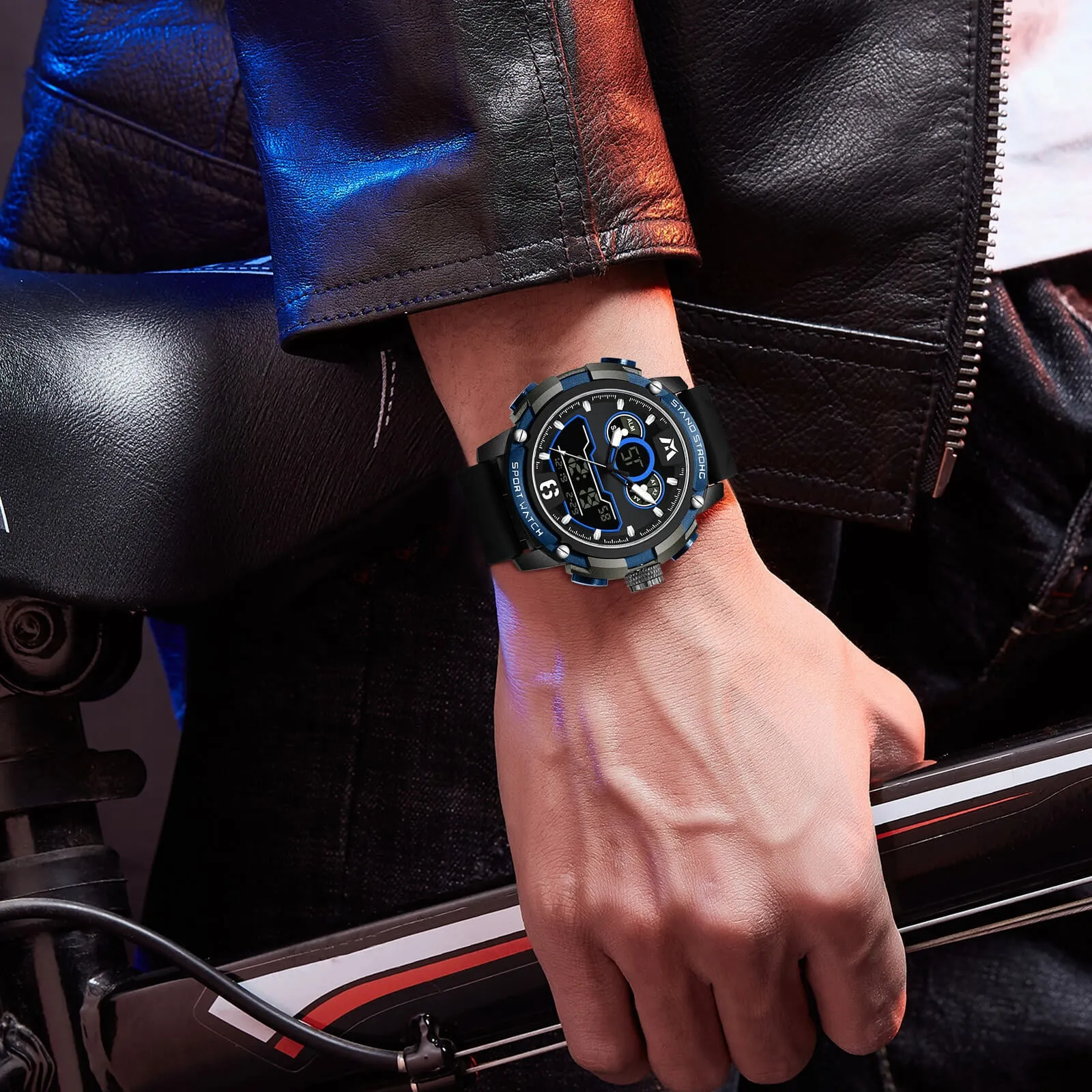 Analog Digital Watch | Rubber Band | 8268M