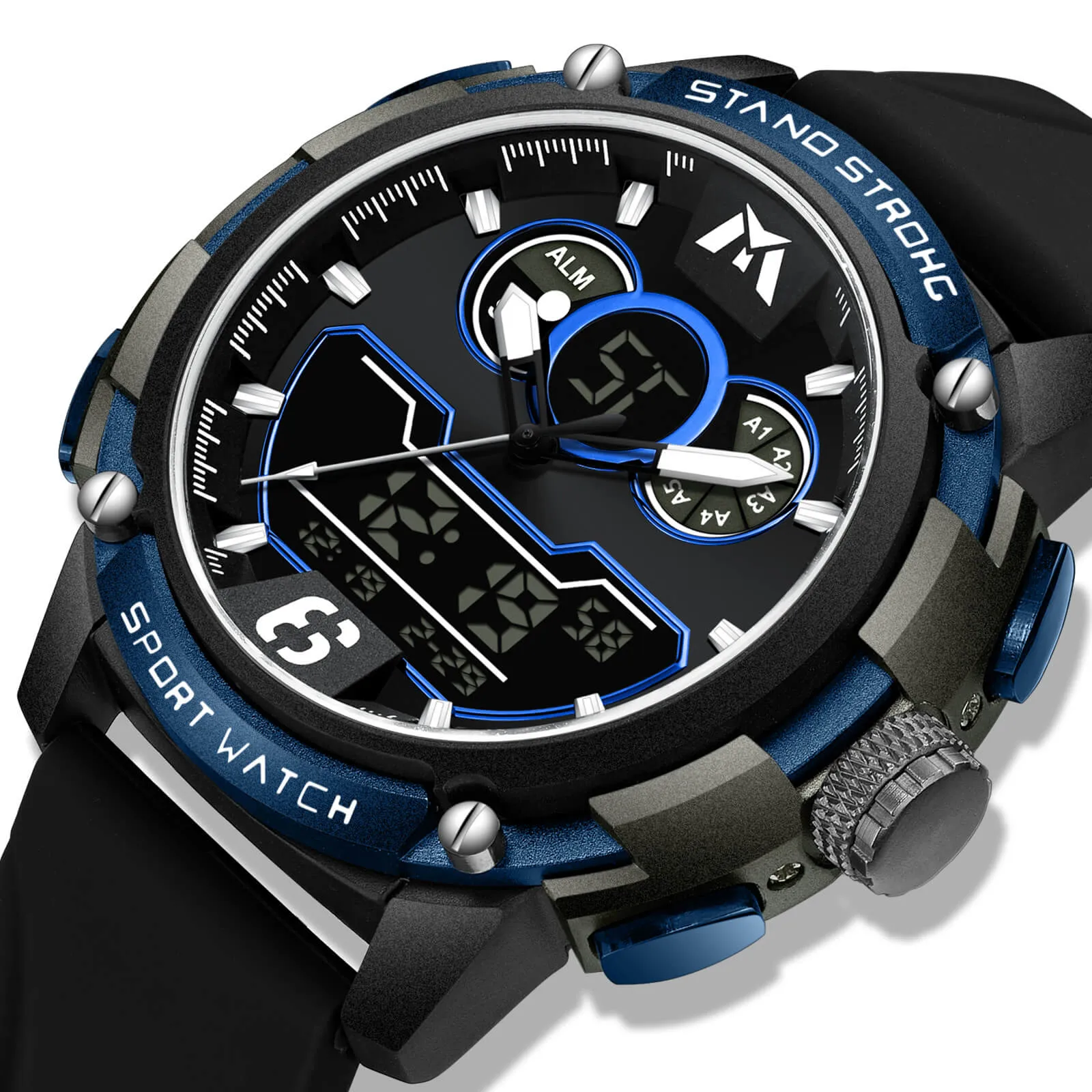 Analog Digital Watch | Rubber Band | 8268M