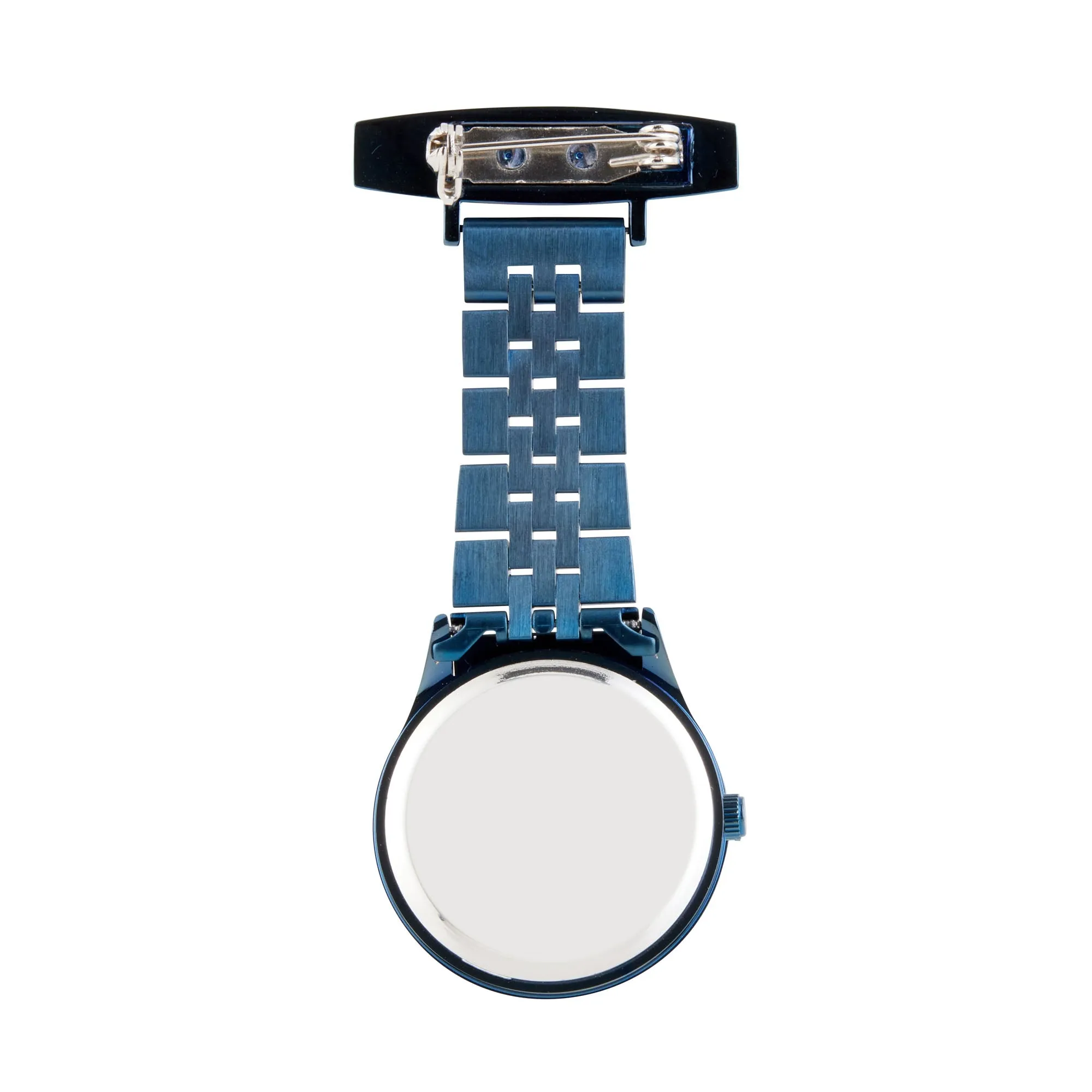 Annie Apple Nurses Fob Watch - Callista - Rose Gold/Blue - Link - 35mm