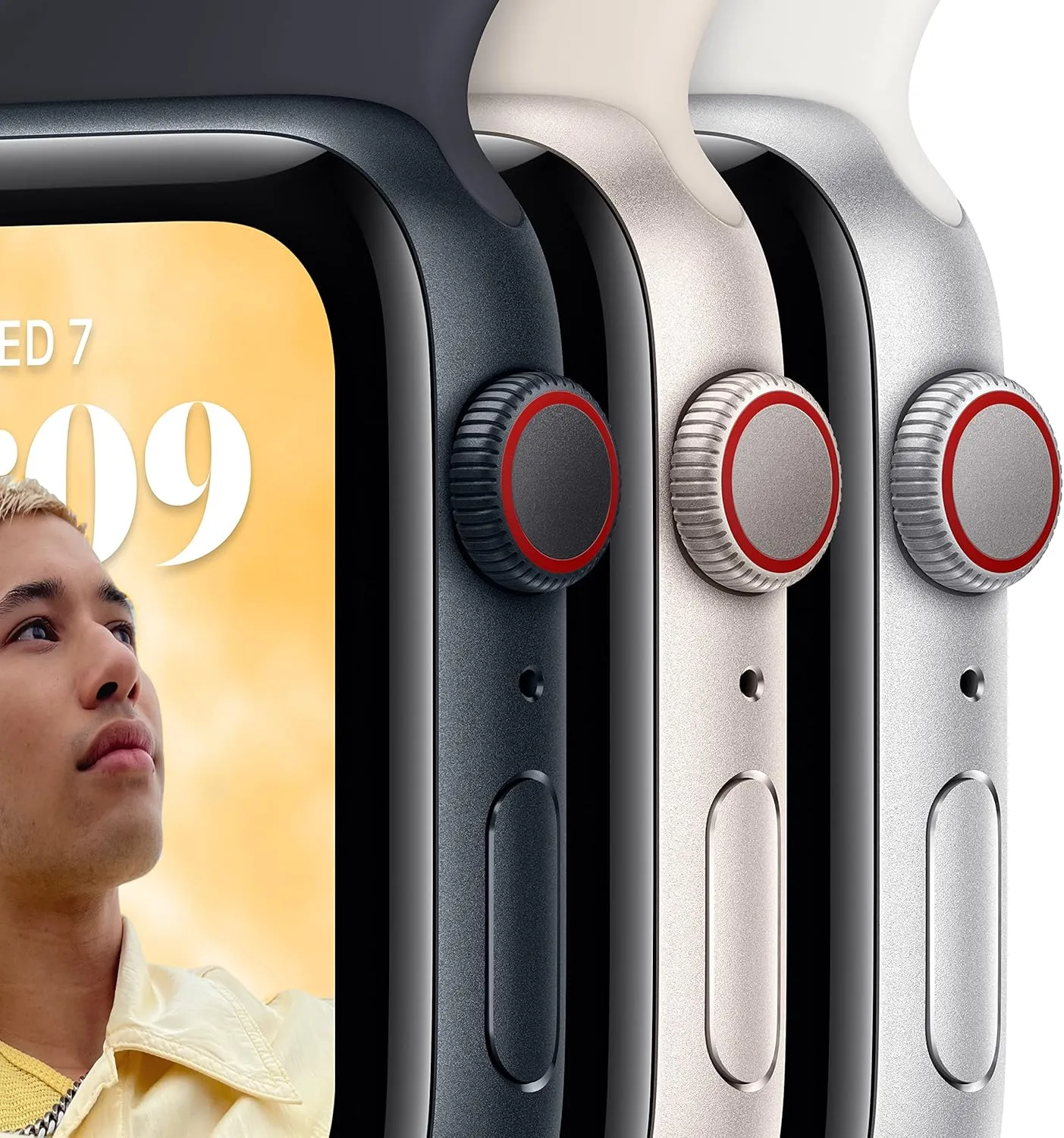 Apple Watch SE (2nd Gen) (GPS, 40mm) - Starlight Aluminum Case with Starlight Sport Band, M/L (Renewed)