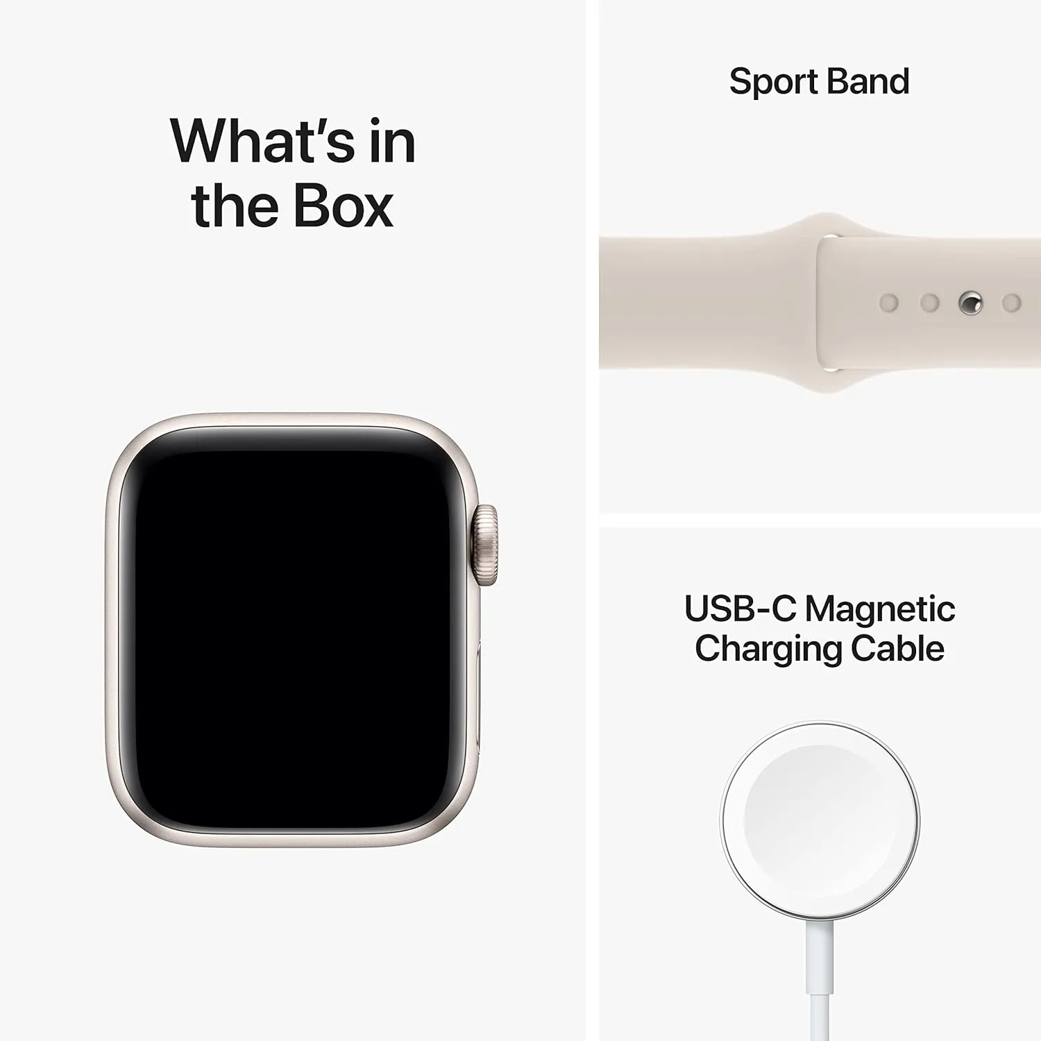 Apple Watch SE (2nd Gen) (GPS, 40mm) - Starlight Aluminum Case with Starlight Sport Band, M/L (Renewed)