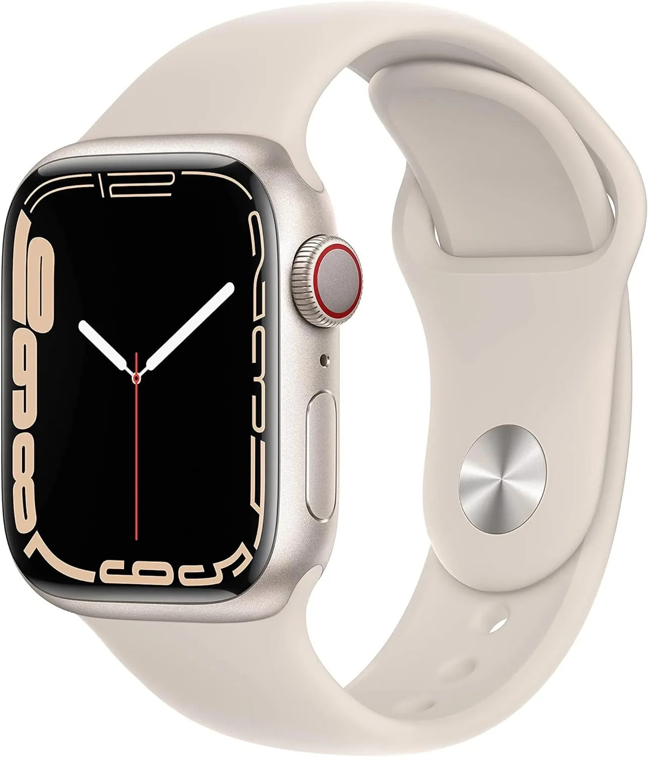 Apple Watch Series 7 (GPS   Cellular, 41MM) - Starlight Aluminum Case with Starlight Sport Band (Renewed Premium)