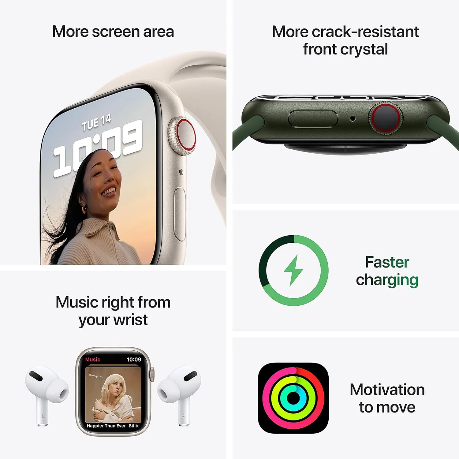Apple Watch Series 7 (GPS   Cellular, 41MM) - Starlight Aluminum Case with Starlight Sport Band (Renewed Premium)