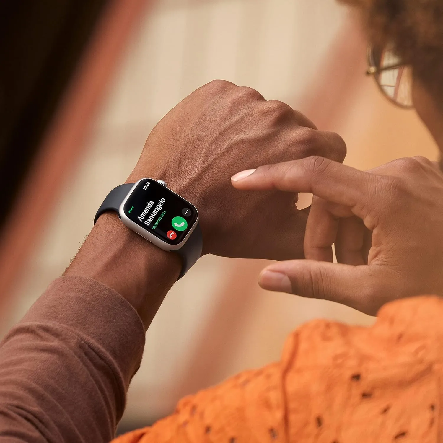 Apple Watch Series 8 (GPS, 45mm) Midnight Aluminum Case with Midnight Sport Band (Renewed Premium)