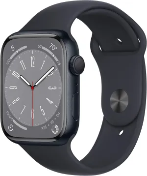 Apple Watch Series 8 (GPS, 45mm) Midnight Aluminum Case with Midnight Sport Band (Renewed Premium)