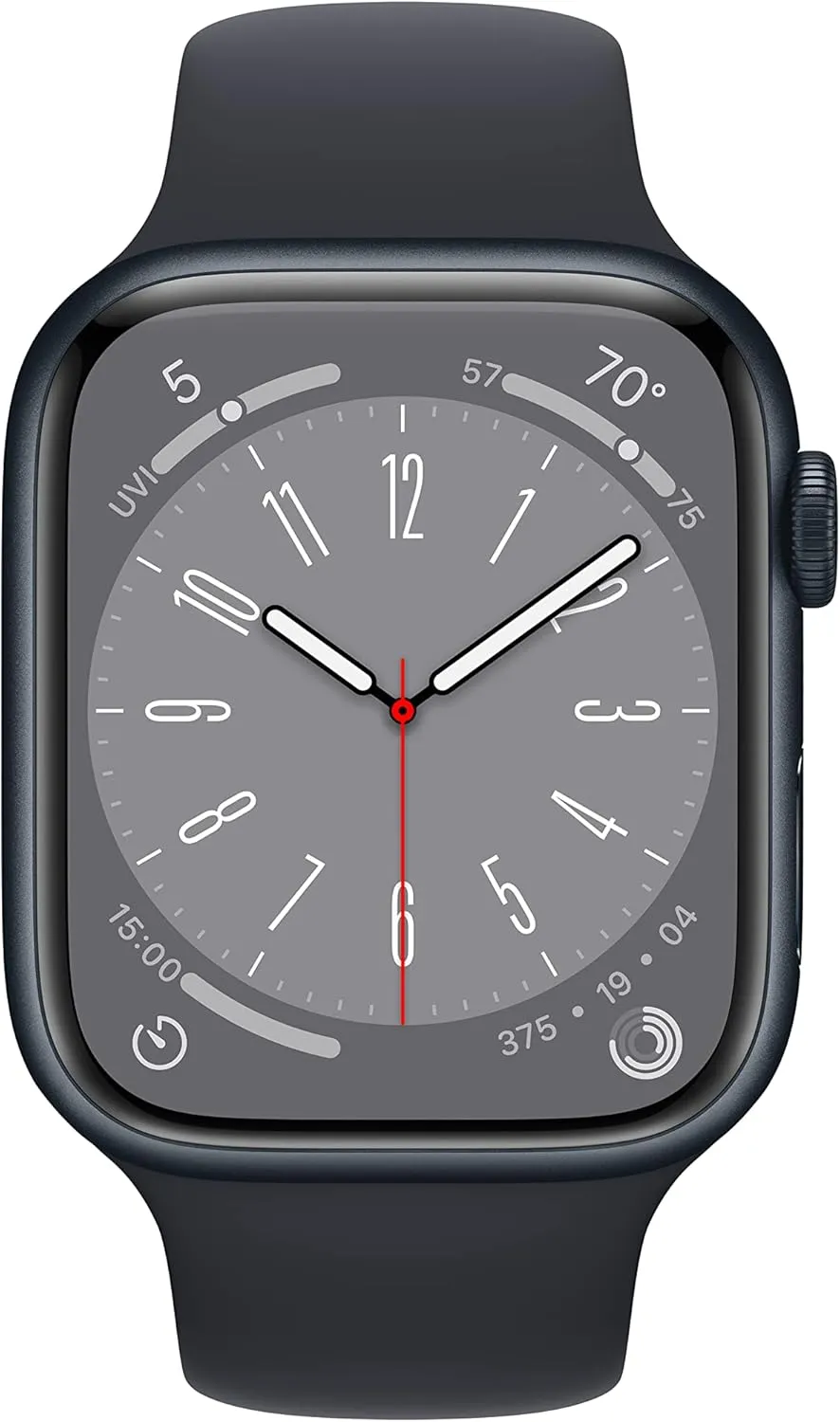 Apple Watch Series 8 (GPS, 45mm) Midnight Aluminum Case with Midnight Sport Band (Renewed Premium)