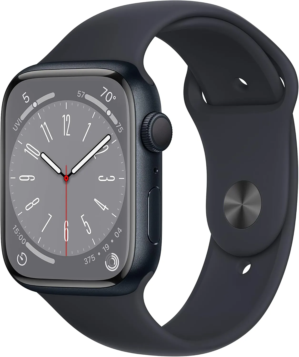 Apple Watch Series 8 (GPS, 45mm) Midnight Aluminum Case with Midnight Sport Band (Renewed Premium)