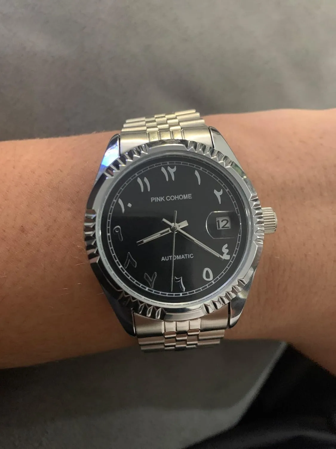 Arabic Script Watch Mechanical Automatic Movement Urdu Numerals Wristwatch Men's Mechanical Wristwatch Islamic Muslim Mechanical Watches