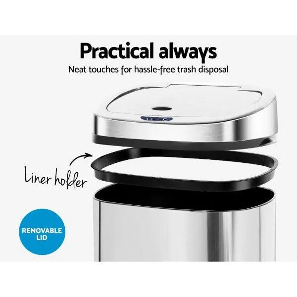 Automatic Motion Sensor Rubbish Bin 50L - Stainless Steel