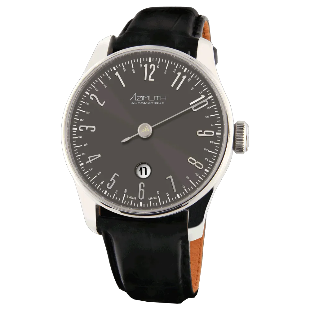 AZIMUTH Back in Time with Date Gun Metal Grey