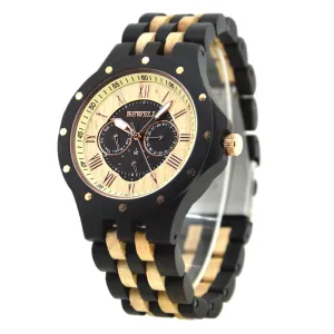 BEWELL High Quality Wooden Waterproof Quartz Watches for Men Fashion Casual Bussiness Quartz Wrist Moment Watches Reloje