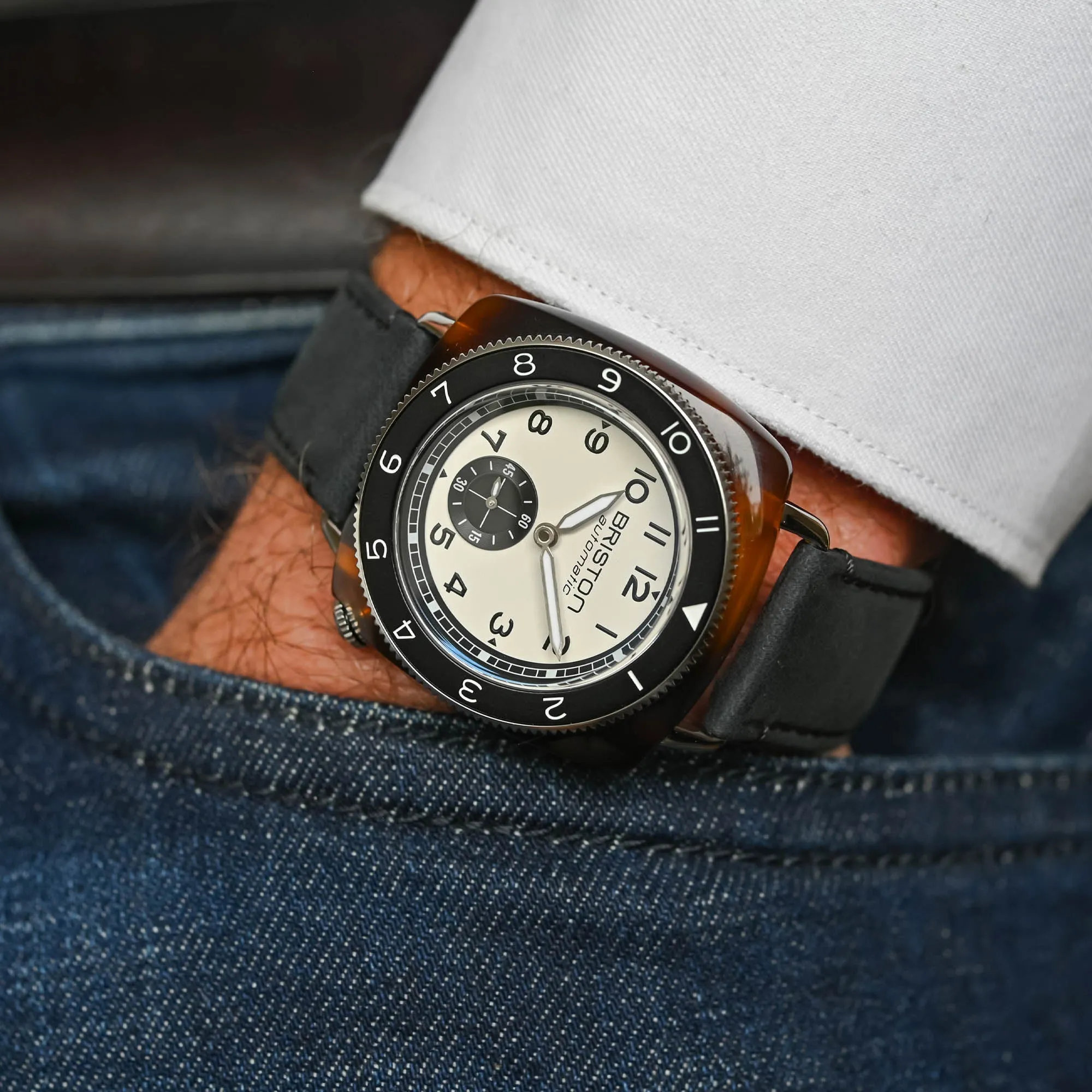 Briston Clubmaster Legend Automatic Small Second Acetate White