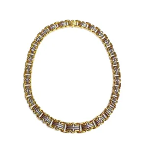 Bulgari Gold and Steel Parentesi Necklace ASC5498