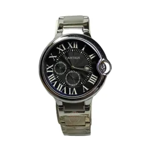 Cartier - Ballon - High Quality - Quartz - Cosmo graph - Silver/Black - Men's Watch