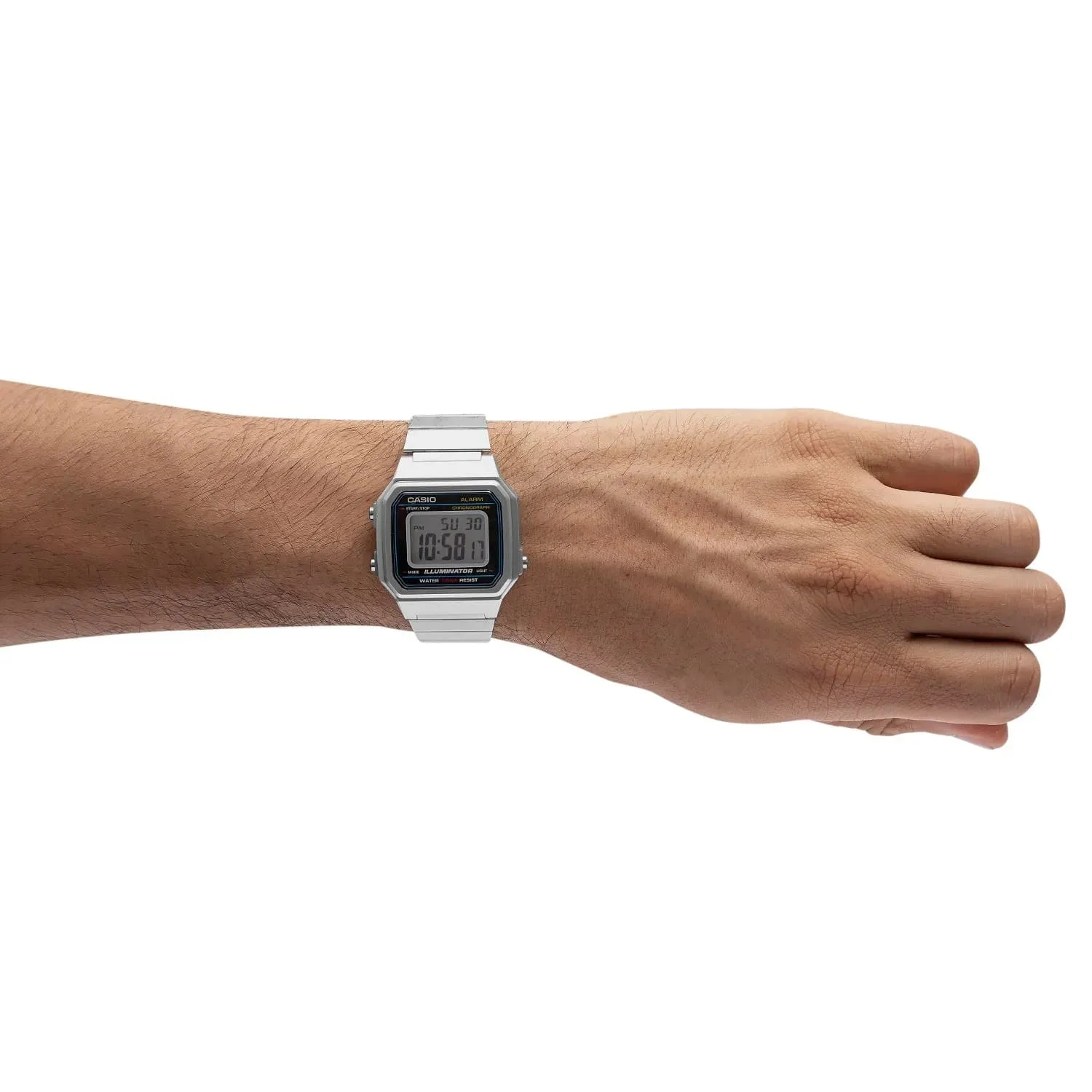 Casio B650WD-1ADF Men's Classic Digital Display Quartz Silver Watch
