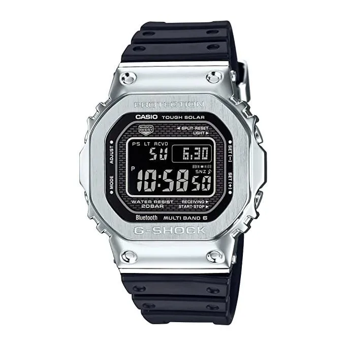 CASIO G-Shock GMWB5000-1CR Men’s Silver and Black Metal Watch
