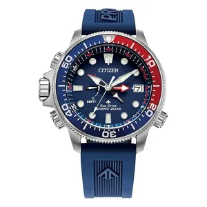 Citizen Mens Eco-Drive Blue Dial Polyurethane Band Stainless Steel Watch - BN2038-01L