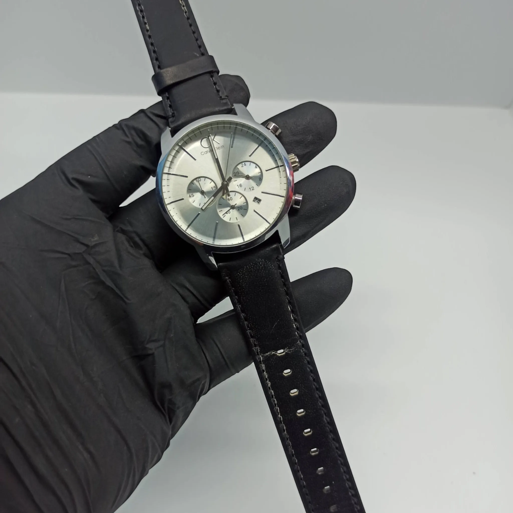 CK - High Quality - Chrono graph - Silver/White - Stainless Steel Dial - 43mm - Men's Watch
