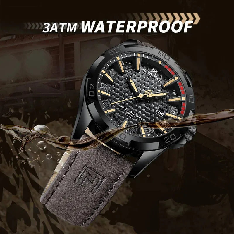 Classic Mens Watch Fashion Luxury Leather Band Waterproof Male Wristwatch
