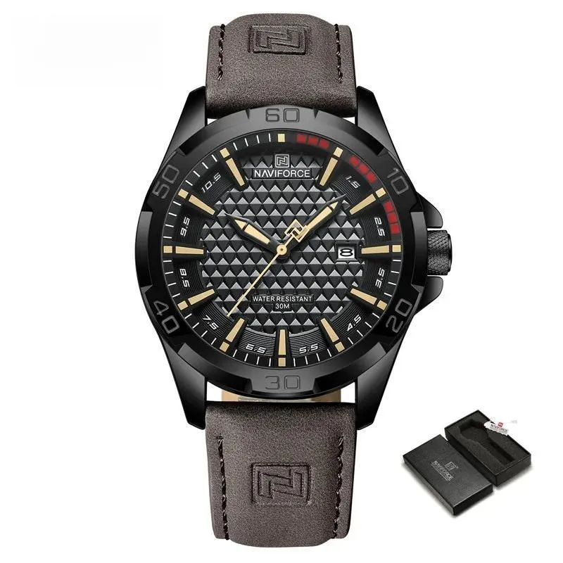 Classic Mens Watch Fashion Luxury Leather Band Waterproof Male Wristwatch