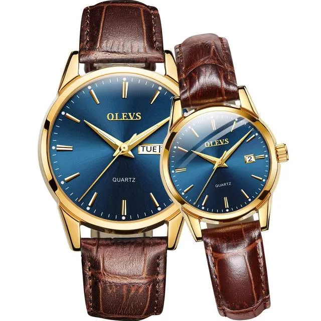 Couple Waterproof His and Her Quartz Wristwatch Set
