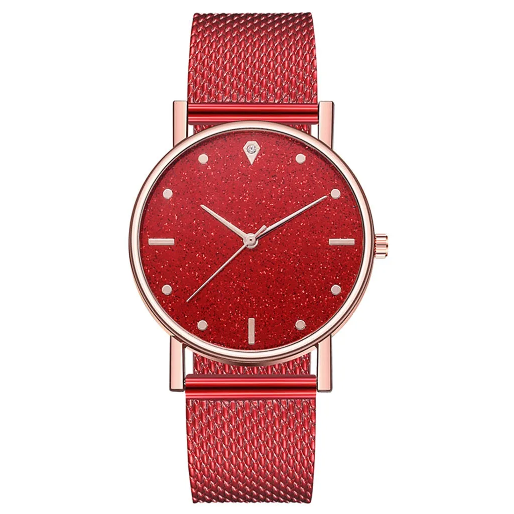 Crystal Watch Minimalist Calendar Women Watch Casual Ladies Watch Luxury Strap Band Watch Analog Wrist Watch Montre Femme