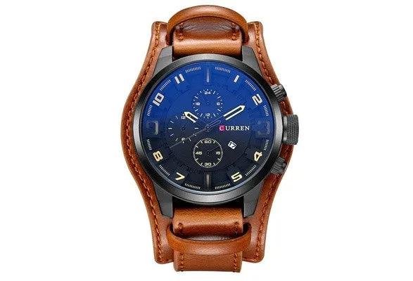 CURREN 8225 Luxury Brand Army Military Watches Men Clock Leather Strap Waterproof Analog Quartz Watches