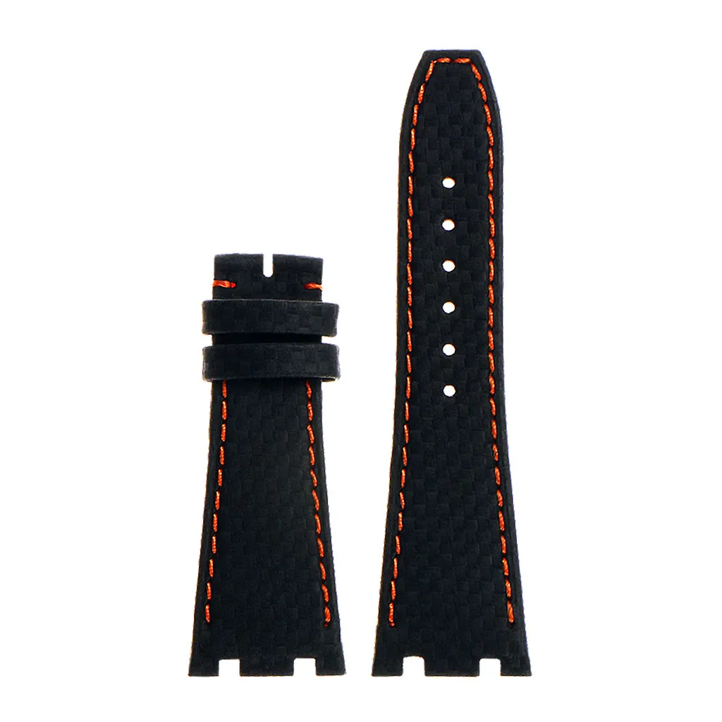 DASSARI Carbon Fiber Strap for Apple Watch w/ Yellow Gold Buckle