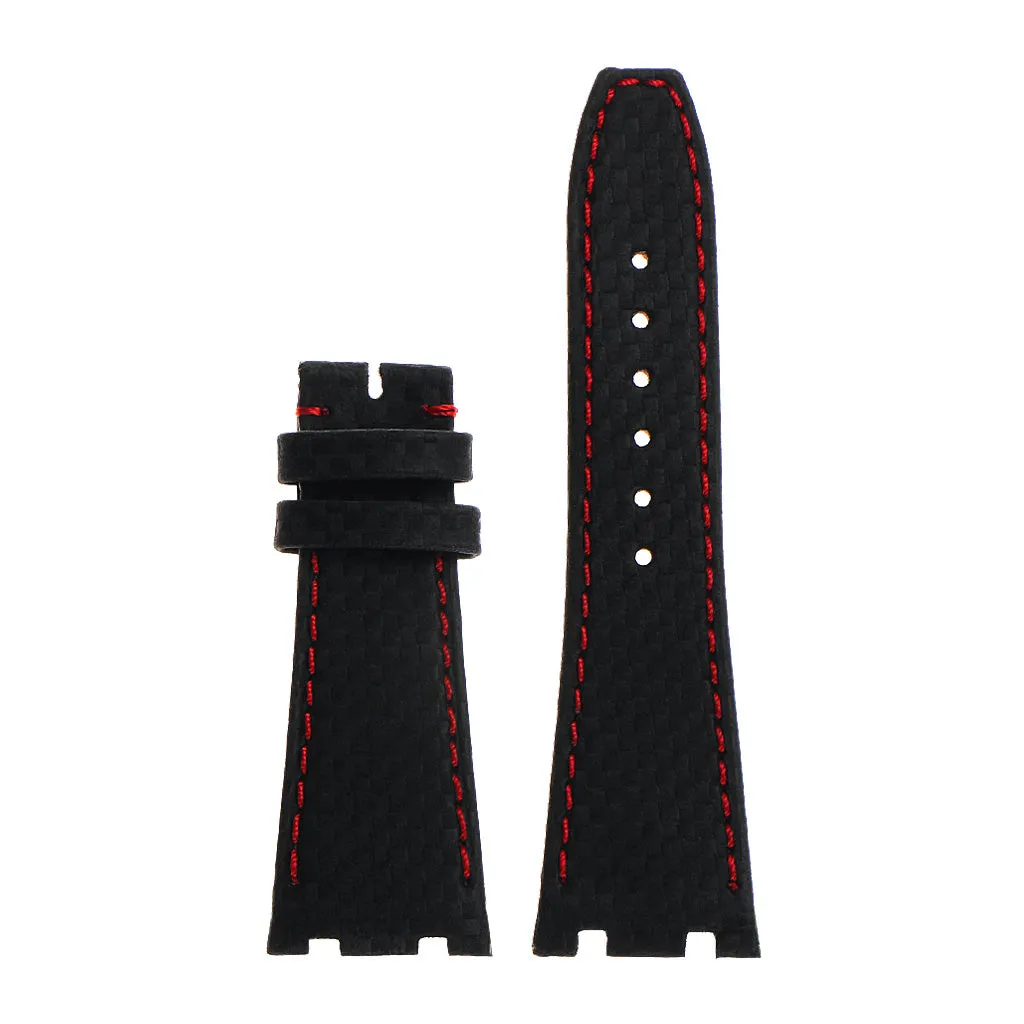 DASSARI Carbon Fiber Strap for Apple Watch w/ Yellow Gold Buckle