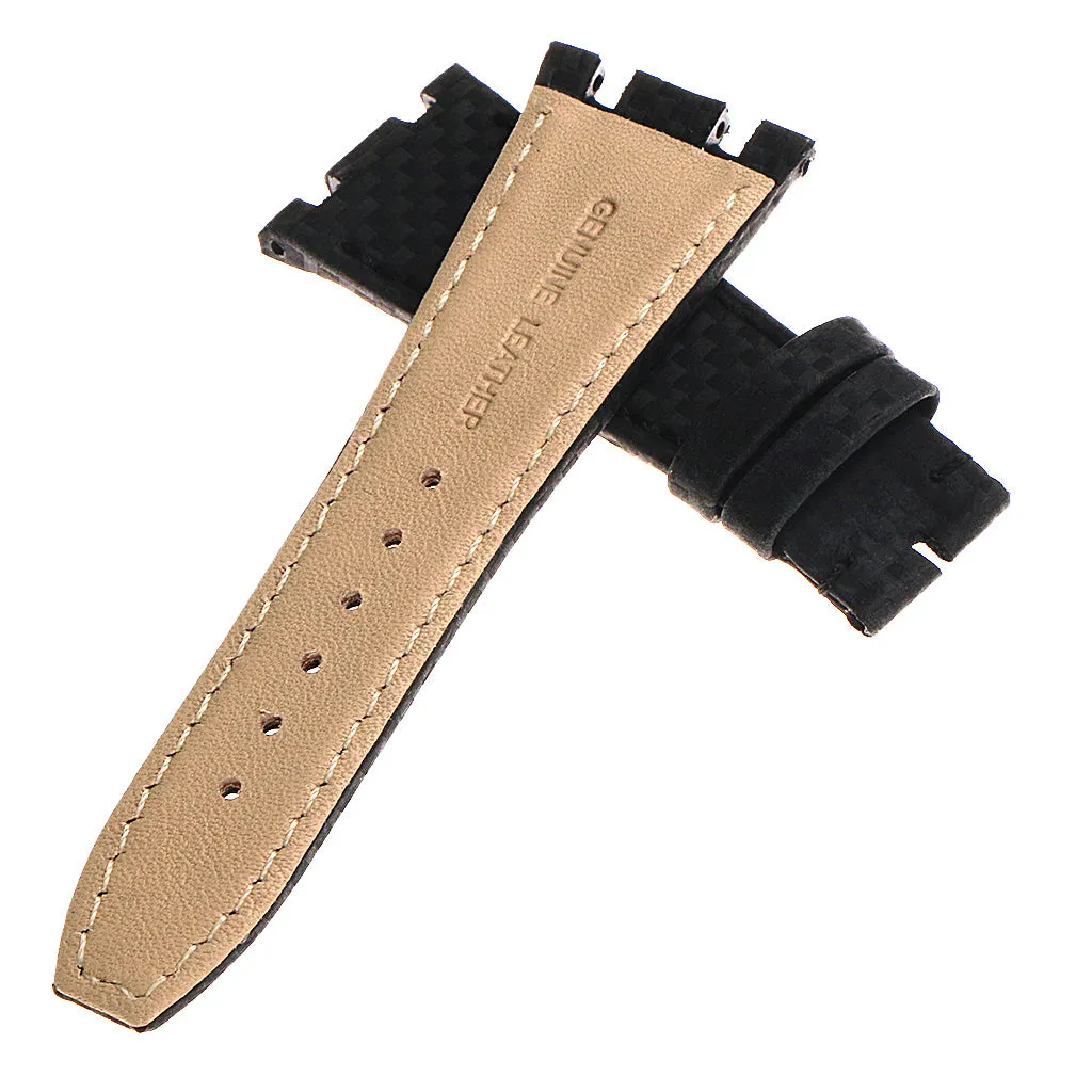 DASSARI Carbon Fiber Strap for Apple Watch w/ Yellow Gold Buckle
