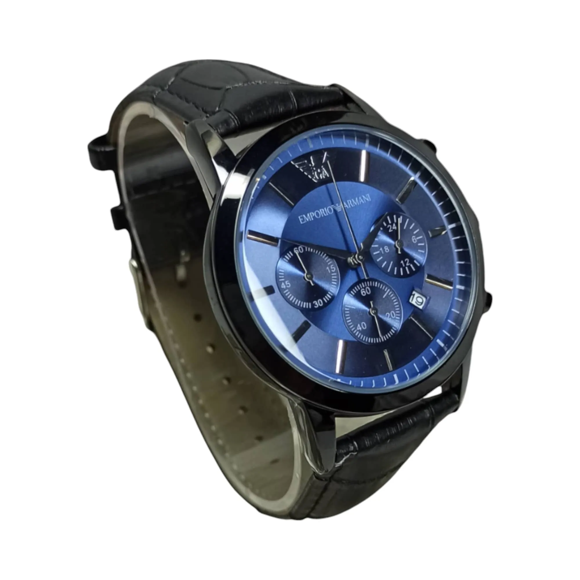 Emporio Armani – Master Quality – Chrono graph – Blue/Black – Strap - Men's Watch