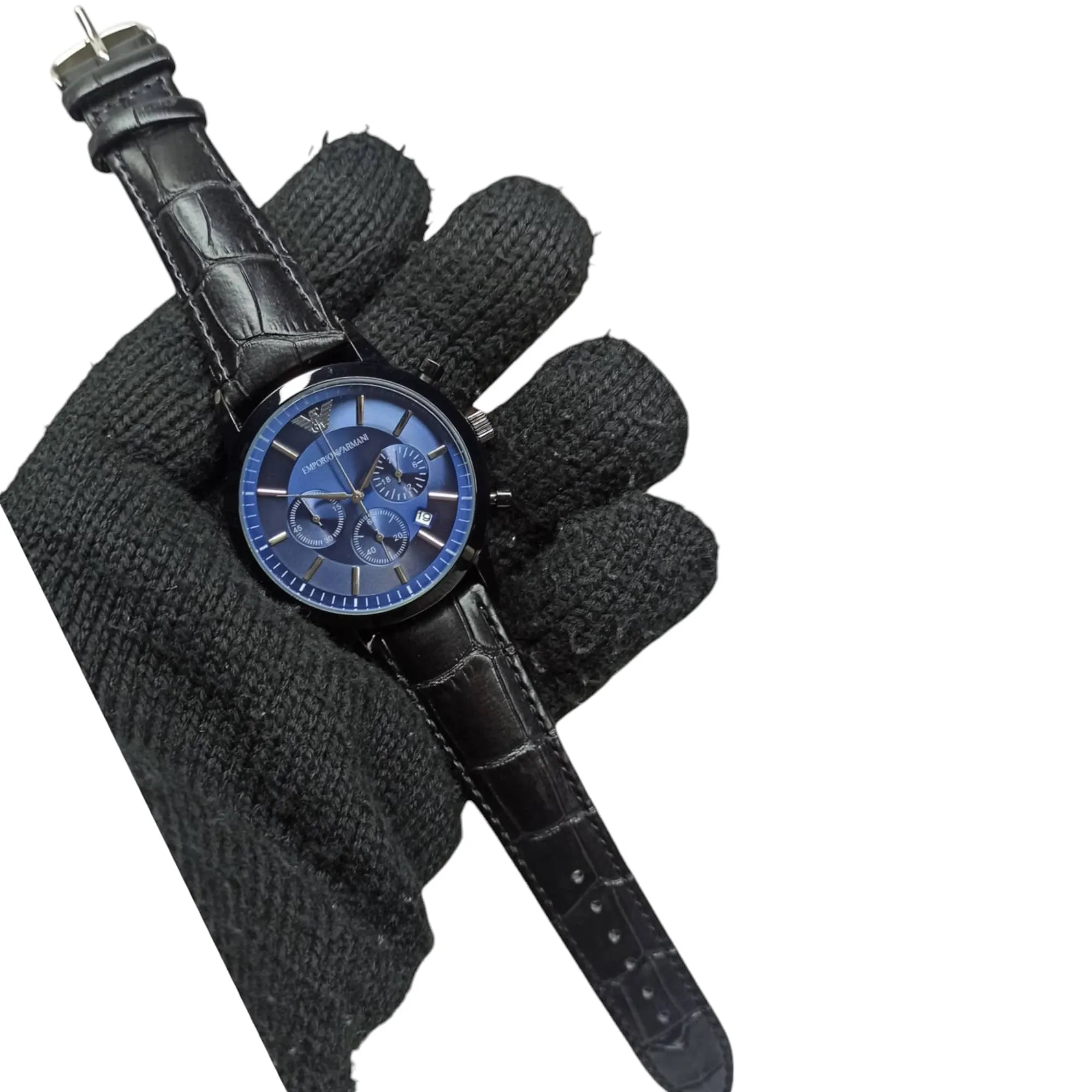 Emporio Armani – Master Quality – Chrono graph – Blue/Black – Strap - Men's Watch