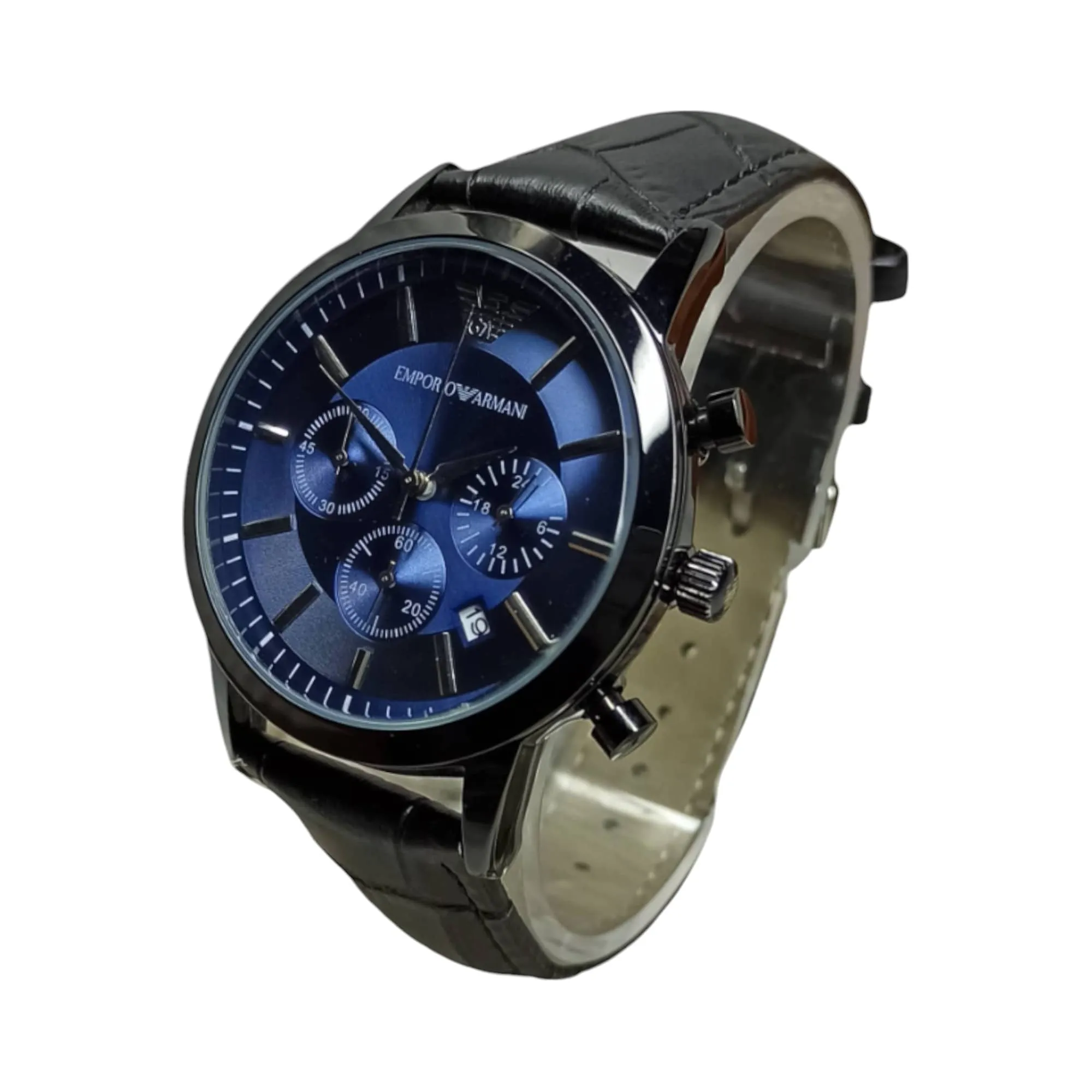Emporio Armani – Master Quality – Chrono graph – Blue/Black – Strap - Men's Watch