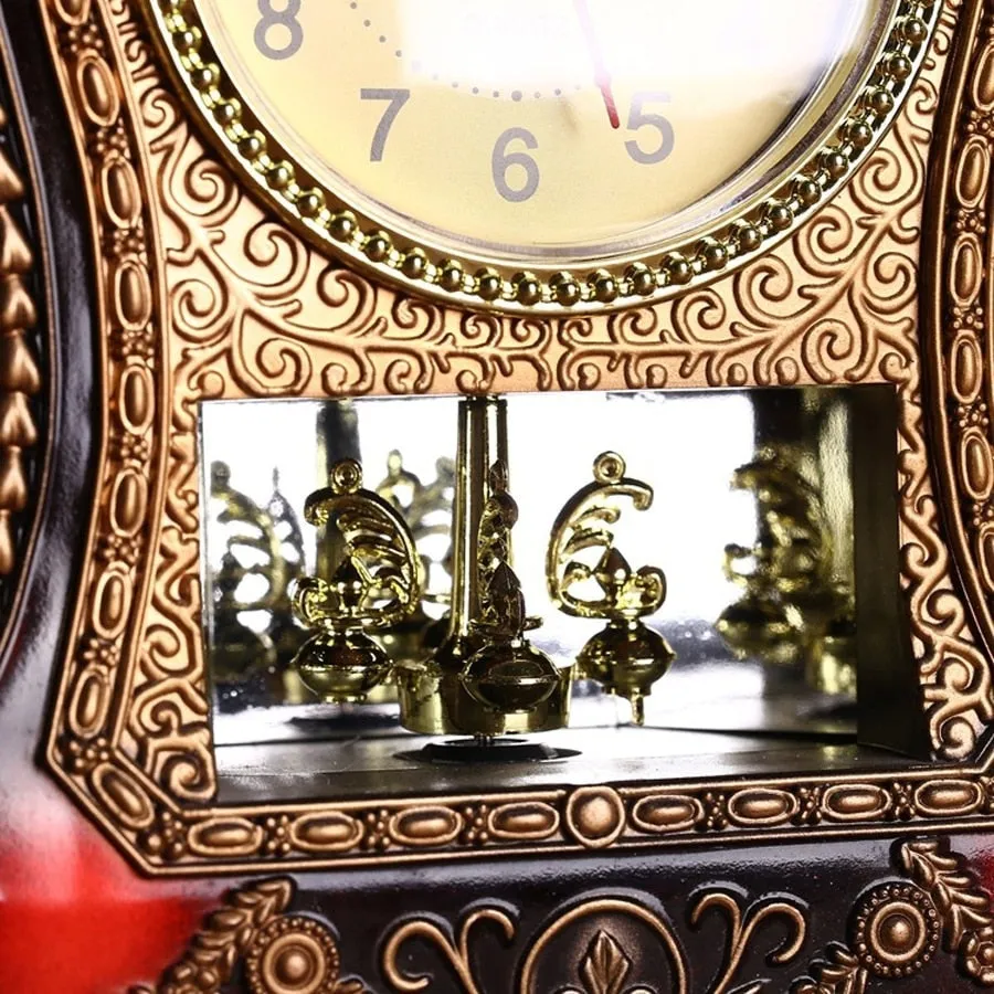 European Retro Table Clock Modern Design Decorative Bedroom Antique Style Desk Clock with 12 Music Hourly Chiming Desktop Clocks