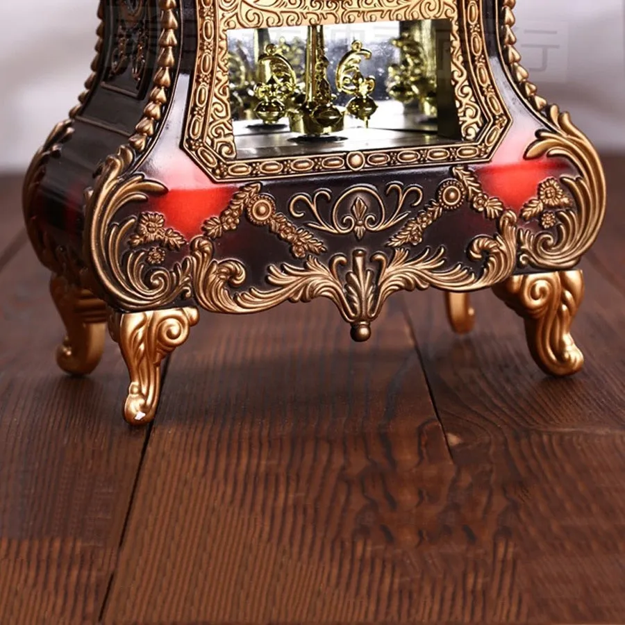 European Retro Table Clock Modern Design Decorative Bedroom Antique Style Desk Clock with 12 Music Hourly Chiming Desktop Clocks