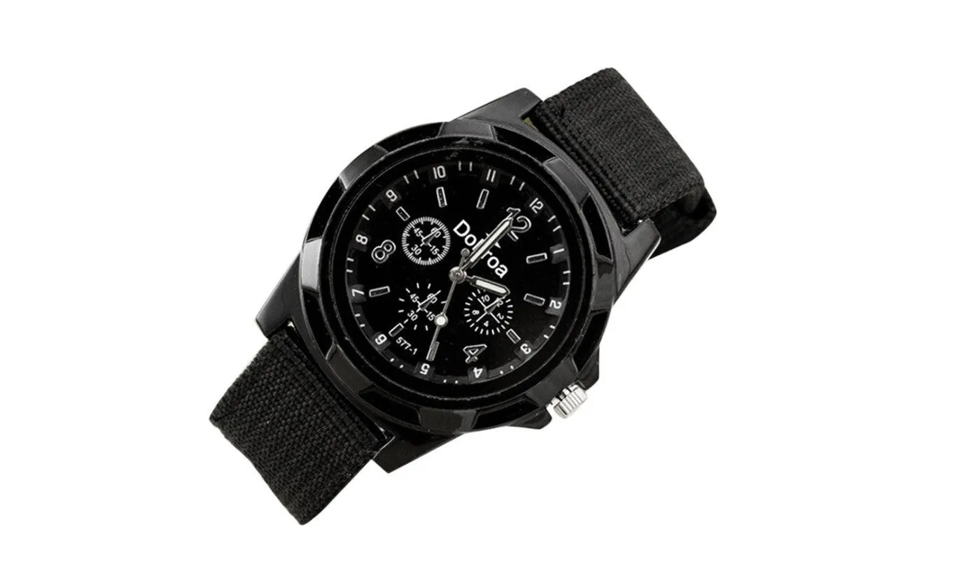 Fashion Canvas Belt Strap Analog Quartz Wrist Watch