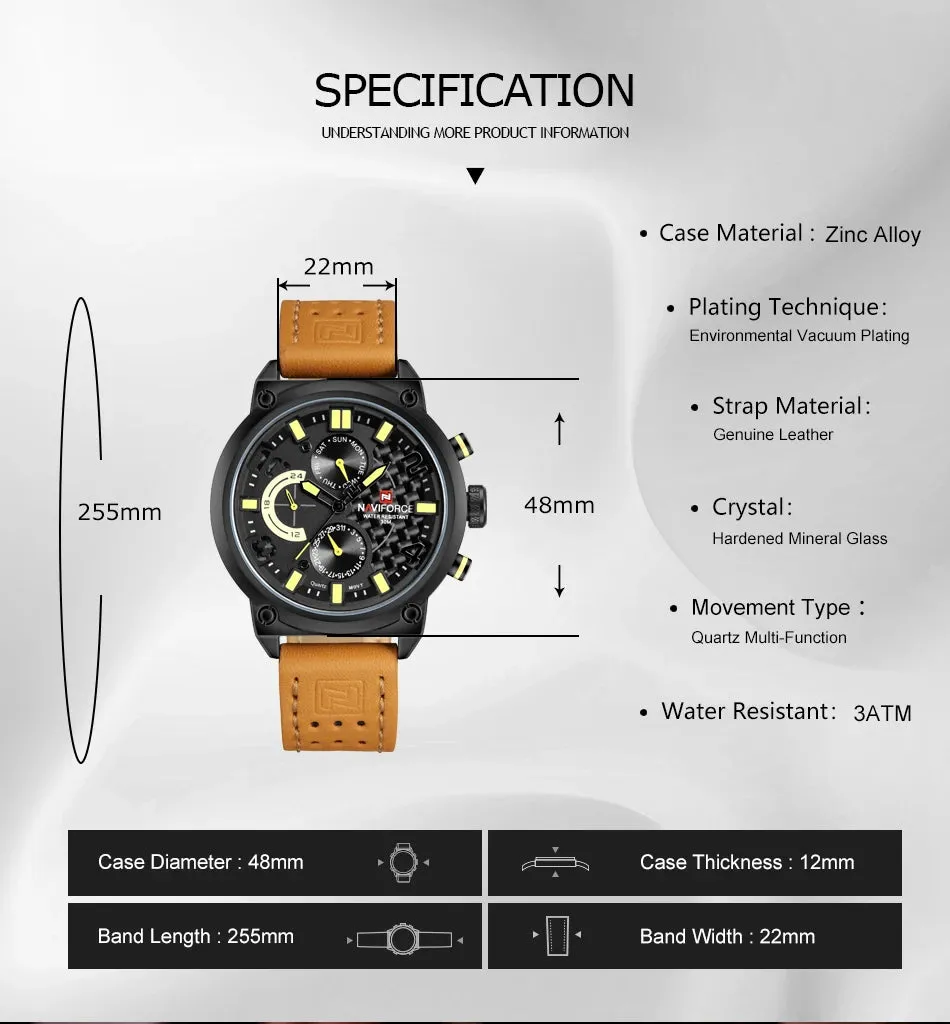 Fashion Casual Men's Watches High Quality Genuine Leather Wrist Watch For Men