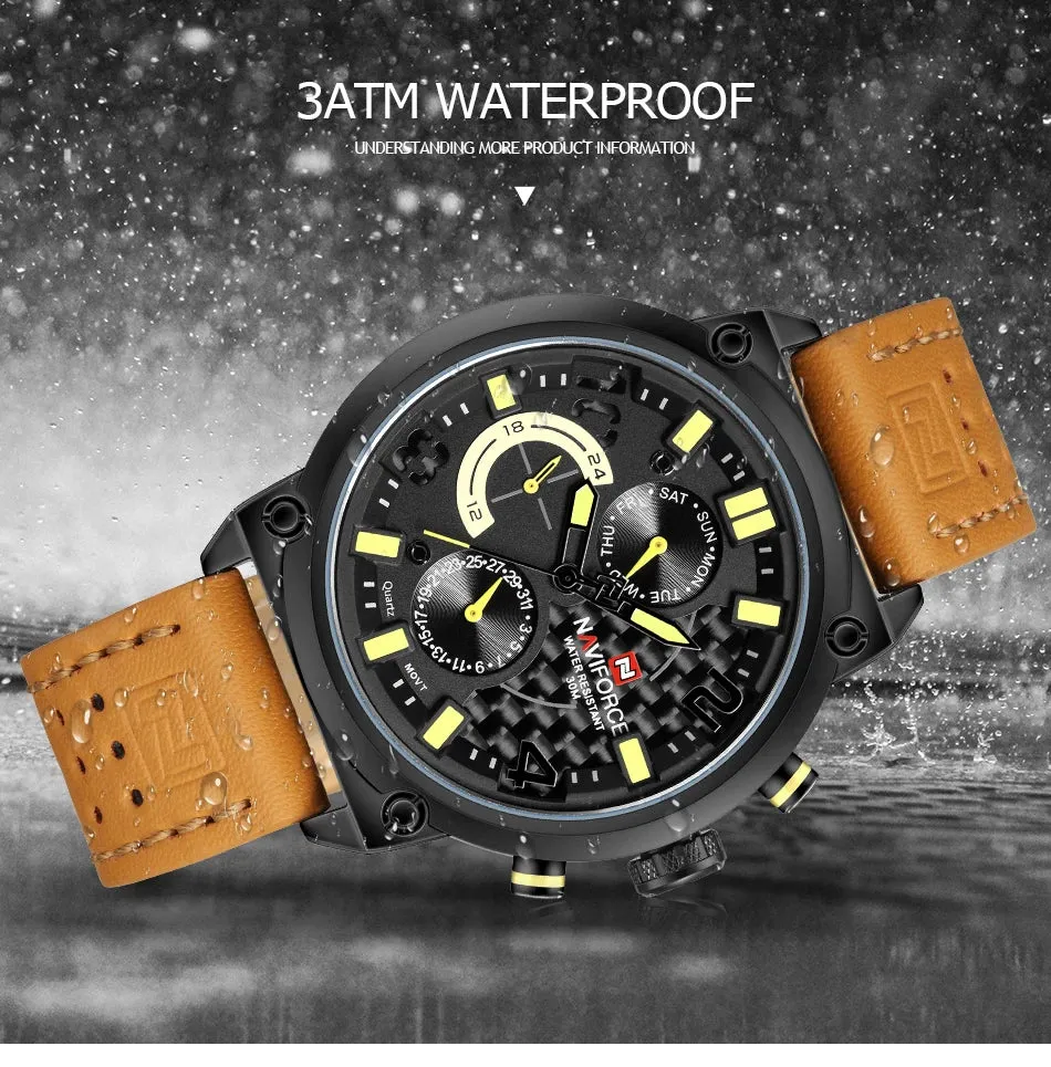 Fashion Casual Men's Watches High Quality Genuine Leather Wrist Watch For Men
