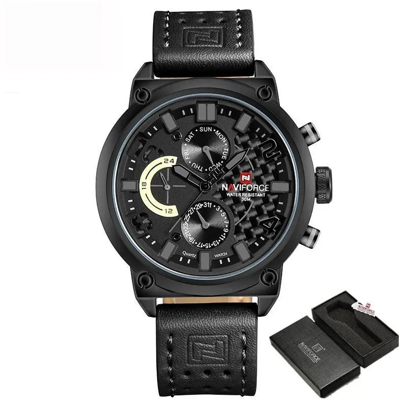 Fashion Casual Men's Watches High Quality Genuine Leather Wrist Watch For Men