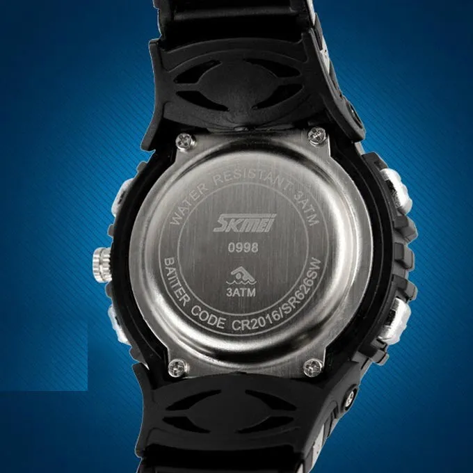Fashion Children Watches Dual Time LED Digital Quartz Multifunctional 30m Waterproof Swim Student Sports Watch