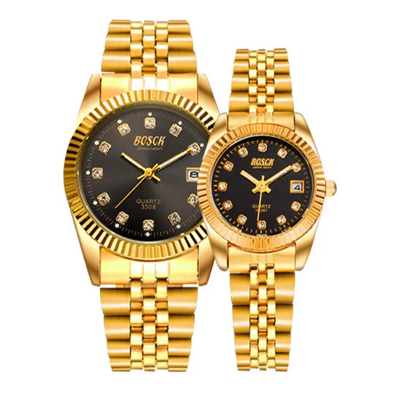 Fashion Couples Wristwatches Gold luxury  Women Dress Watch
